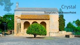  Presentation with 18th century - Audience pleasing PPT layouts consisting of view-of-the-small-shrine backdrop and a light blue colored foreground