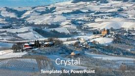  Presentation with vineyards - Slides consisting of view-of-the-small-village background and a ocean colored foreground