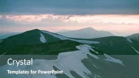  Presentation with time - Presentation theme consisting of view-of-the-snowy-mountains background and a seafoam green colored foreground