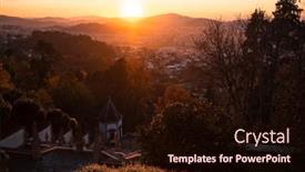  Presentation with stairway - Presentation theme enhanced with view-of-the-stairway background and a wine colored foreground