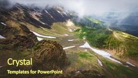  Presentation with solar tree evening landscape - Beautiful slide deck featuring view of the stony hills backdrop and a tawny brown colored foreground