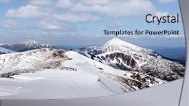  Presentation with dark blue moonlight landscape - Colorful presentation design enhanced with view of the stony hills backdrop and a light blue colored foreground