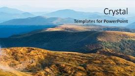  Presentation with solar tree evening landscape - Cool new presentation with view of the stony hills backdrop and a light blue colored foreground