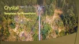  Presentation with suspension bridge - Audience pleasing slide set consisting of view of the suspension bridge backdrop and a tawny brown colored foreground