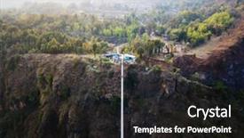  Presentation with suspension bridge - Presentation design featuring view of the suspension bridge background and a dark gray colored foreground