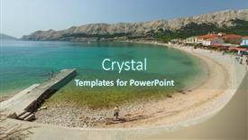  Presentation with croatia - PPT layouts having view-of-the-town background and a ocean colored foreground