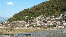  Presentation with area - Audience pleasing slide deck consisting of view-of-the-traditionally-christian backdrop and a coral colored foreground