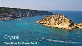  Presentation with domino - Cool new slide deck with view-of-the-tremiti-islands backdrop and a ocean colored foreground