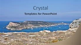  Presentation with domino - Amazing slide set having view-of-the-tremiti-islands backdrop and a light blue colored foreground