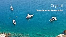  Presentation with domino - Cool new PPT layouts with view-of-the-tremiti-islands backdrop and a teal colored foreground