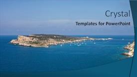  Presentation with domino - Presentation theme having view-of-the-tremiti-islands background and a light blue colored foreground