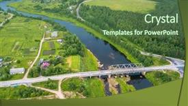  Presentation with bird eye view - Beautiful slides featuring view of the vazhinka river backdrop and a tawny brown colored foreground