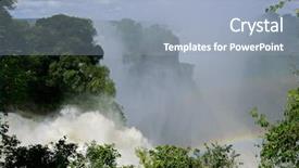  Presentation with fall waterfall - PPT layouts consisting of view of the victoria waterfall background and a light blue colored foreground