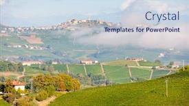  Presentation with village - PPT layouts enhanced with view-of-the-village background and a sky blue colored foreground