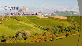 Presentation with village - Colorful presentation theme enhanced with view-of-the-village backdrop and a sky blue colored foreground