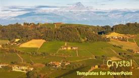  Presentation with village - Presentation theme having view-of-the-village background and a tawny brown colored foreground