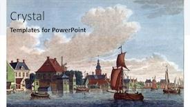  Presentation with engraving - Theme with view-of-the-village background and a light blue colored foreground