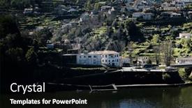  Presentation with village - Presentation theme enhanced with view-of-the-village background and a  colored foreground