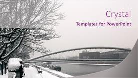  Presentation with winter river - Slides featuring view-of-the-vistula-river background and a sky blue colored foreground