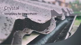  Presentation with tile - PPT theme featuring view-of-the-wet-rooftop background and a light gray colored foreground