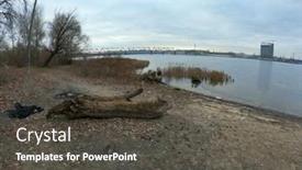  Presentation with winter river - Beautiful slide deck featuring view-of-the-winter-dnepr backdrop and a dark gray colored foreground