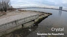  Presentation with winter river - Audience pleasing slide set consisting of view-of-the-winter-dnepr backdrop and a dark gray colored foreground