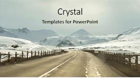  Presentation with winter road and branch - Audience pleasing theme consisting of view of the winter road backdrop and a  colored foreground