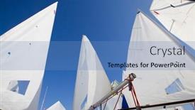  Presentation with yachting - PPT theme featuring view-of-the-yachting-regatta background and a teal colored foreground
