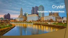  Presentation with columbus - Presentation with view of this capital city background and a teal colored foreground
