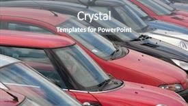  Presentation with car parking lot - Audience pleasing presentation theme consisting of view of tightly packed cars backdrop and a gray colored foreground