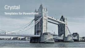  Presentation with united kingdom - Slides having view of tower bridge in london united kingdom background and a light blue colored foreground