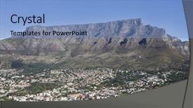 Presentation with cape town south africa - Amazing PPT layouts having view of townscape with table backdrop and a light blue colored foreground
