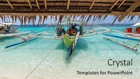  Presentation with philippine traditional - Cool new theme with view of traditional boat backdrop and a mint green colored foreground