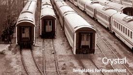  Presentation with train railway - Presentation design with view of train and railway background and a coral colored foreground