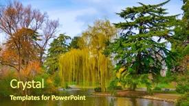  Presentation with hill - Cool new PPT theme with view of trees at beacon backdrop and a tawny brown colored foreground