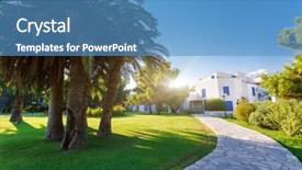  Presentation with fresh coconut juice decorated tropical - Amazing slide set having view of tropical coconut palms backdrop and a teal colored foreground