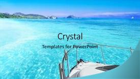  Presentation with yacht - Presentation theme featuring view of tropical sea from yacht background and a arctic colored foreground