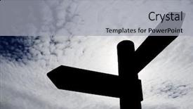  Presentation with directional - Theme having view of two directional wood background and a light gray colored foreground