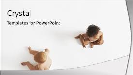  Presentation with babies - Slides featuring multiethnic babies looking in different background and a white colored foreground