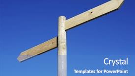  Presentation with directional - Cool new PPT theme with view of two wooden directional backdrop and a teal colored foreground