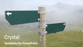  Presentation with pole - Slide set consisting of view of two wooden directional background and a coral colored foreground