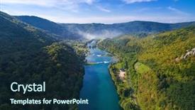  Presentation with river forest - PPT layouts featuring view of una river surround background and a navy blue colored foreground