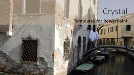  Presentation with venice - Presentation theme having view of venice italy background and a coral colored foreground