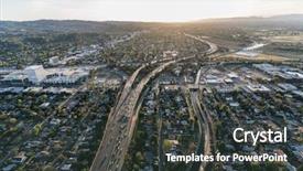  Presentation with freeway - Cool new PPT layouts with view of ventura 101 freeway backdrop and a dark gray colored foreground