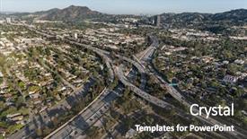  Presentation with los angeles - Colorful presentation enhanced with view of ventura 101 freeway backdrop and a dark gray colored foreground