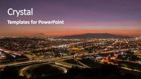  Presentation with los angeles - Colorful PPT layouts enhanced with view of ventura 134 freeway backdrop and a violet colored foreground