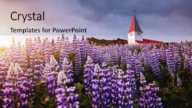  Presentation with church christian - PPT layouts enhanced with view of vikurkirkja christian church background and a seafoam green colored foreground