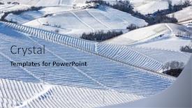  Presentation with vineyards - PPT theme enhanced with view of vineyards on the hills covered with snow in piedmont northern italy background and a light blue colored foreground