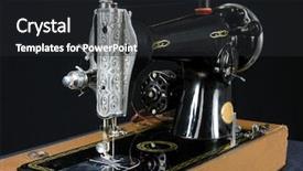  Presentation with sewing machine safety - Presentation theme with view of vintage sewing machine background and a dark gray colored foreground
