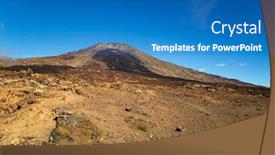  Presentation with volcano - PPT theme with view-of-volcano-mount-teide background and a teal colored foreground